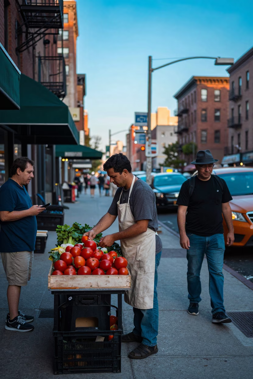 Fresh Tomatoes in New York at Blue Hour in in New York, New York, United States