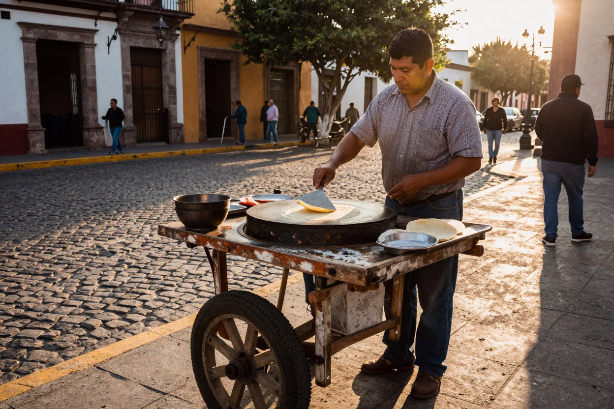Fresh Tortillas at The Late Afternoon Light in Guadalajara in in Guadalajara, Mexico