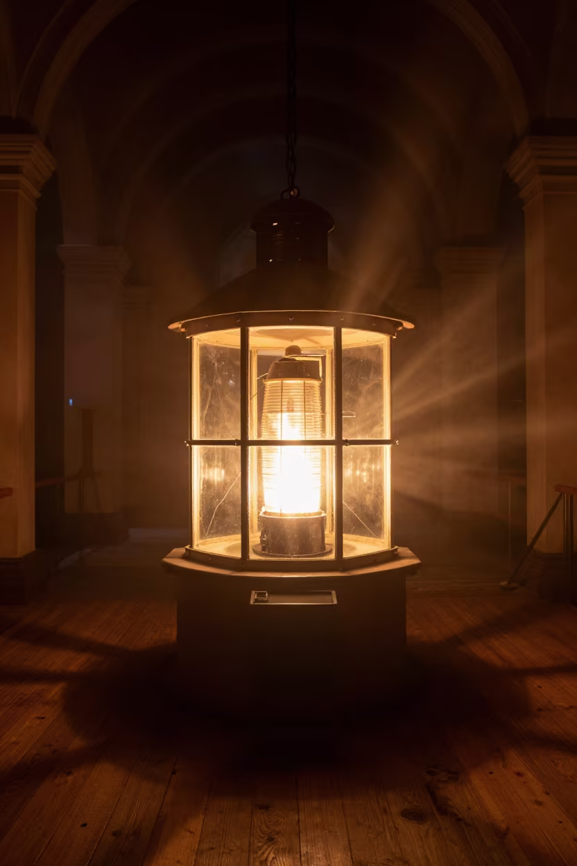 Fresnel Lens Beam in Victoria Hall in in a ceremonial hall in Victoria