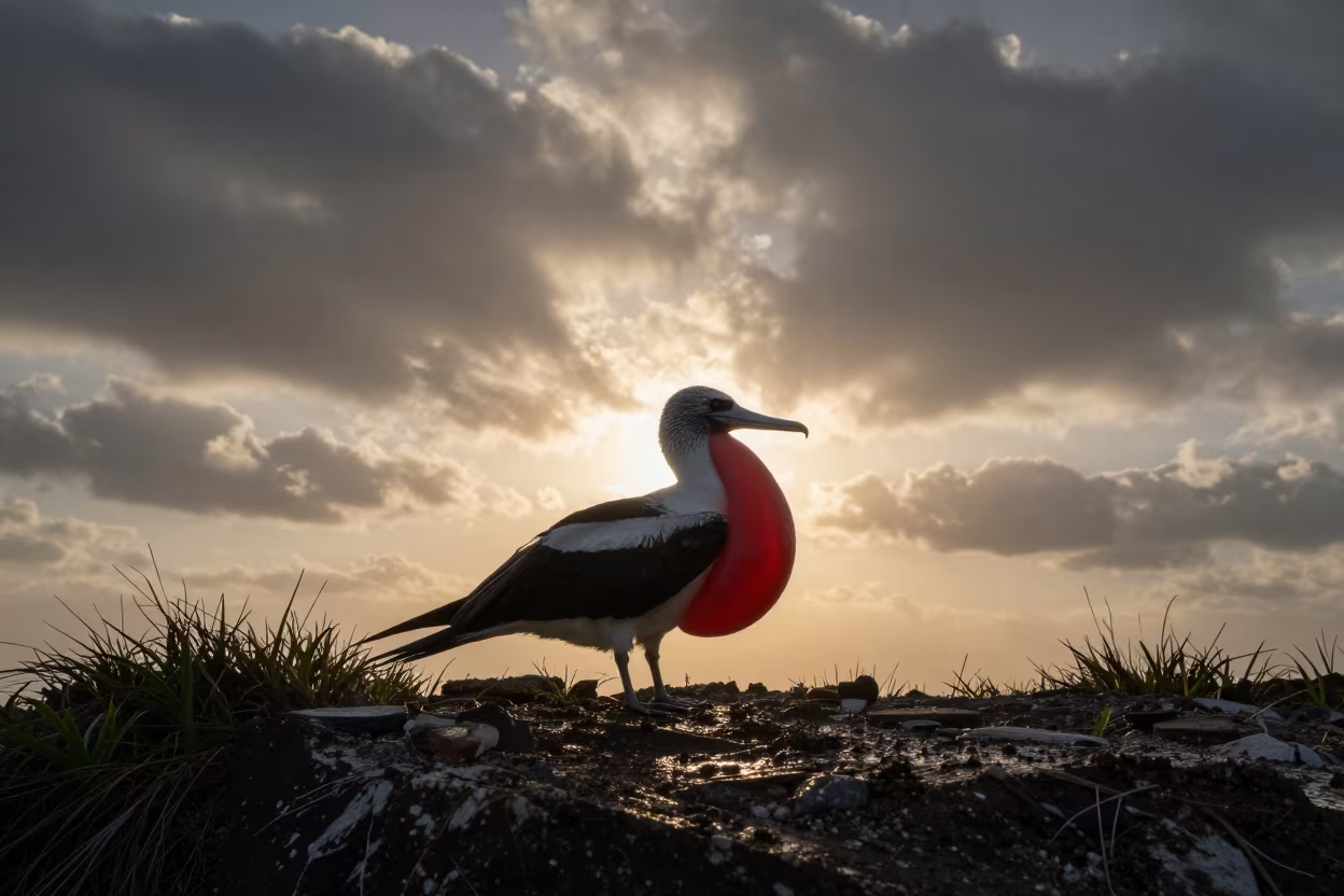 Frigate Bird Silhouette South Korea Monsoon Ridge in on a wind-scoured ridge in South Korea