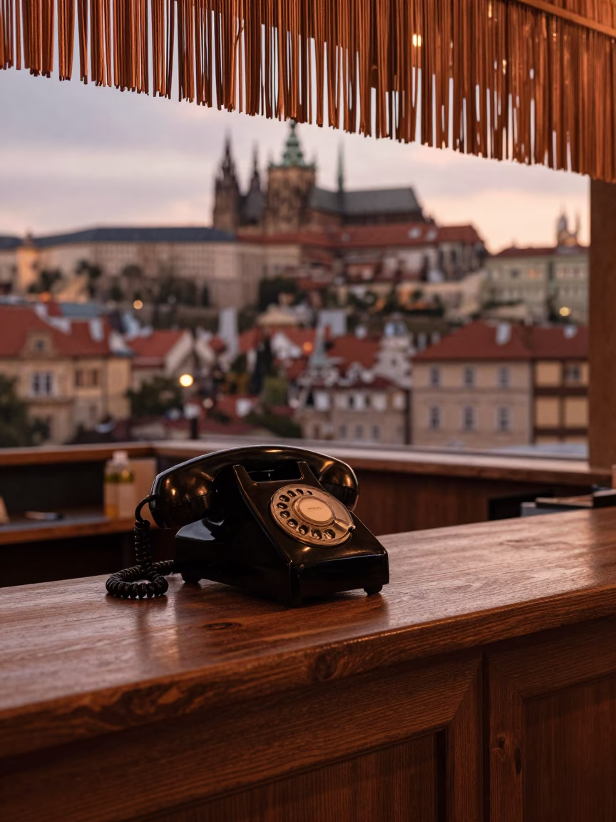 Fringe Details in Prague at Copper-toned Light Before Dusk in in Prague, Czech Republic