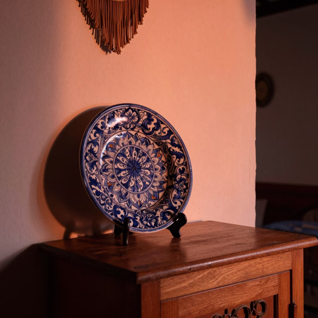 Fringe Mirror in Granada at Copper-toned Light Before Dusk in in Granada, Spain