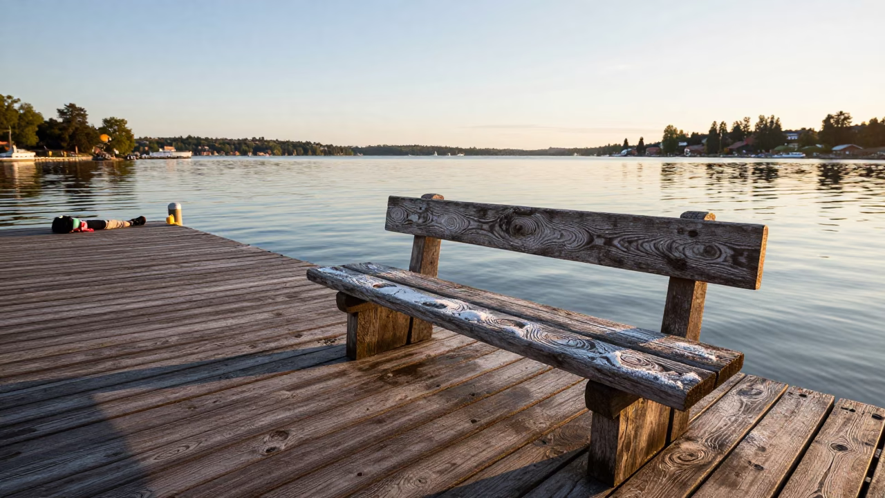 Fringe Mirror just after sunrise in Stockholm in in Stockholm, Sweden