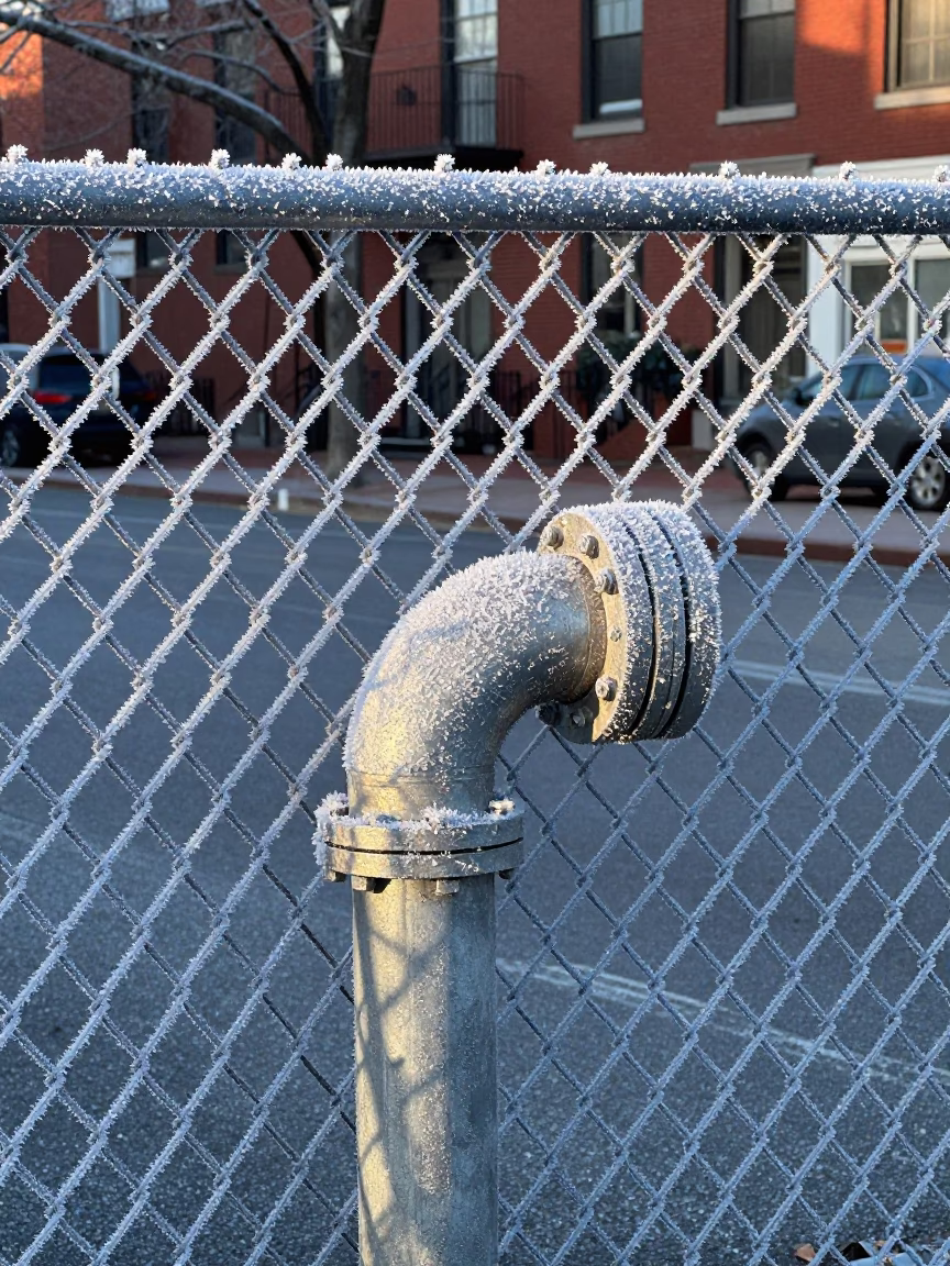 Frost Fencing in Boston at The Early Afternoon Light in in Boston, Massachusetts, United States