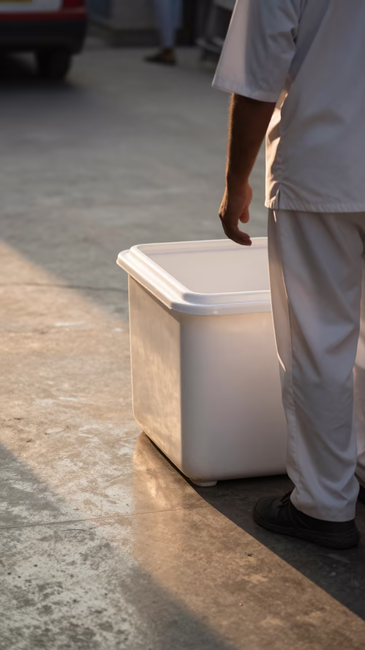Frozen Bin Reset in Delhi Retail Shop in inside a retail floor display area in Shahpur Jat, Delhi