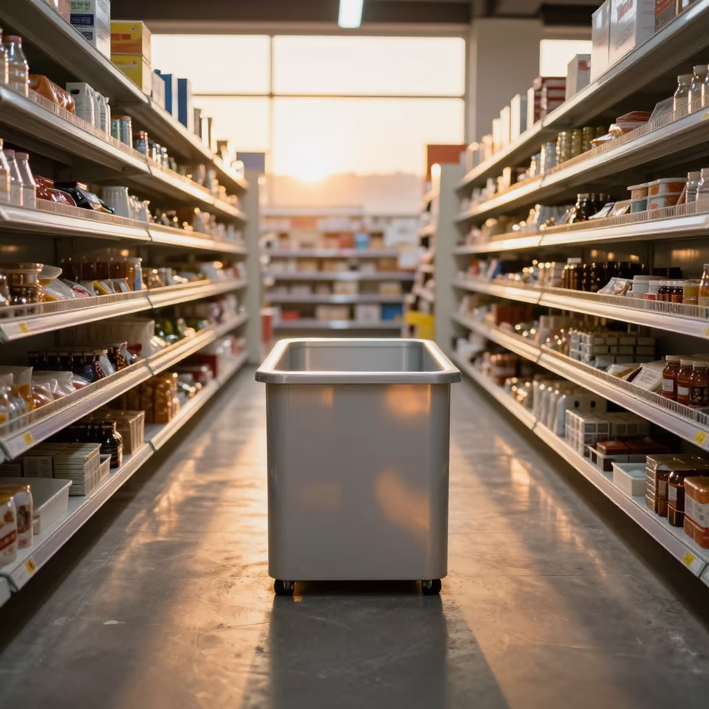 Frozen Liner Bin in Jinan Retail Reset in inside a storefront display zone near Jinan