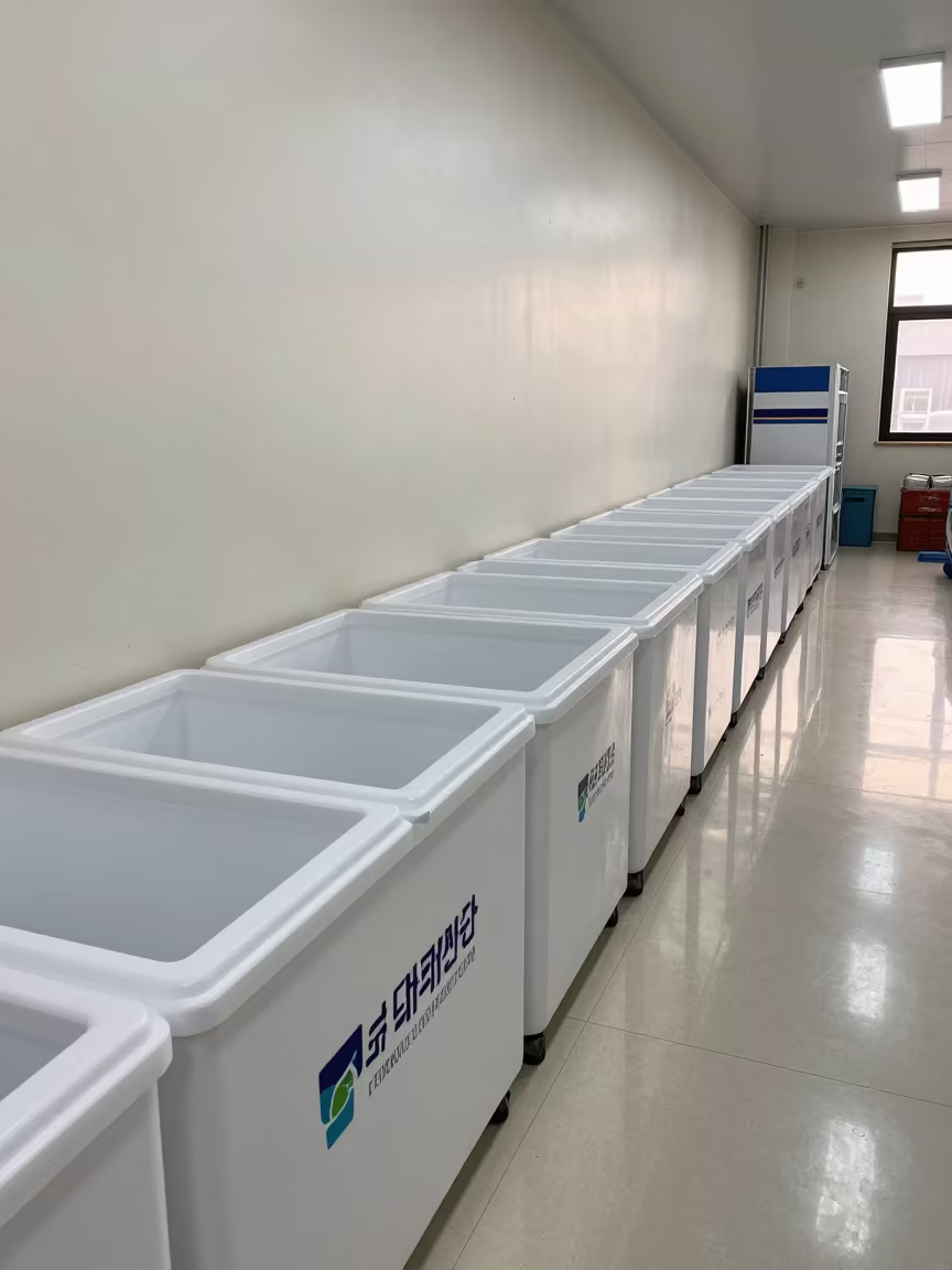 Frozen Pickup Bin Reset Gwangju Retail in along a front-of-store display run in Gwangju