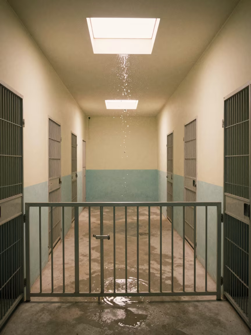 Frozen Water Drop in Khanewal Kennel Corridor in in a boarding kennel corridor in Khanewal