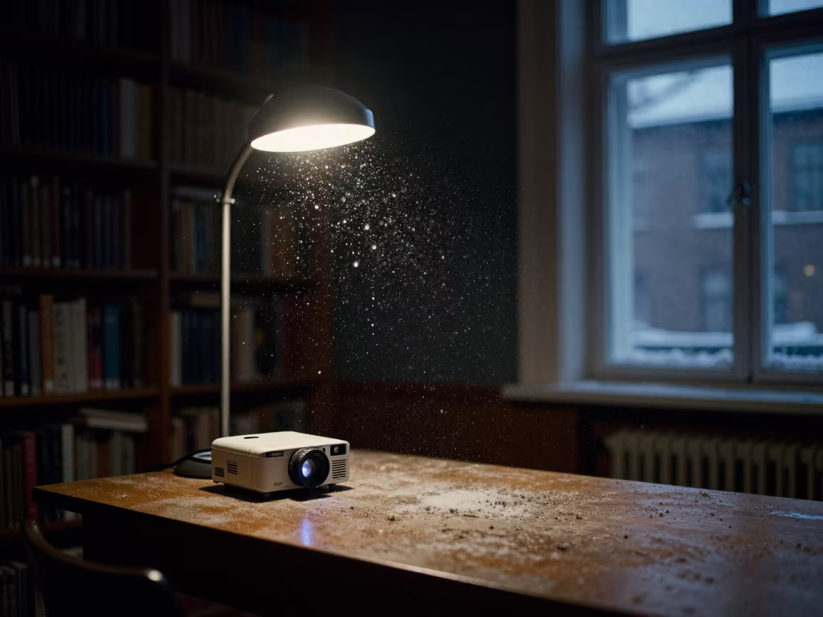 Frozen Water Splash on Library Table in Oslo in on a dusty library table near Oslo