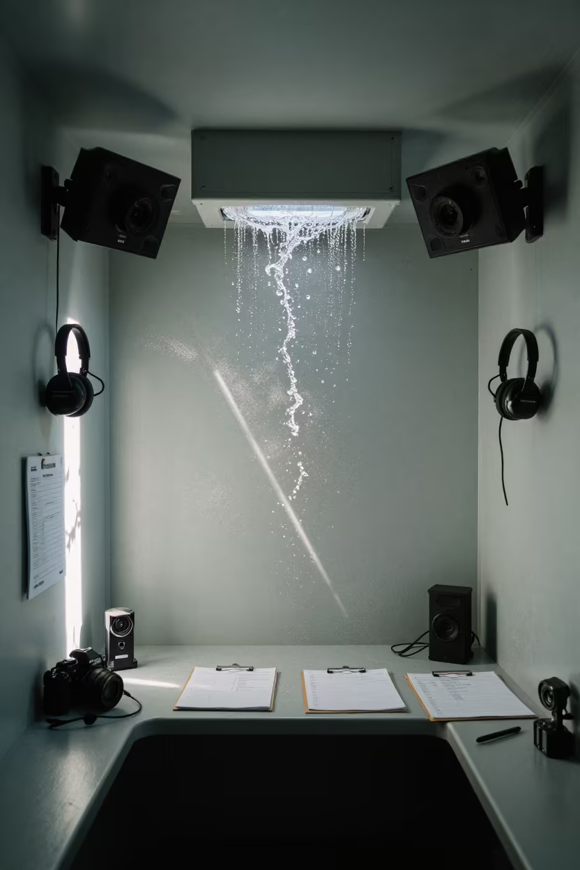 Frozen Water Splash in Salvador Distribution Bay in inside a chilled distribution bay in Salvador