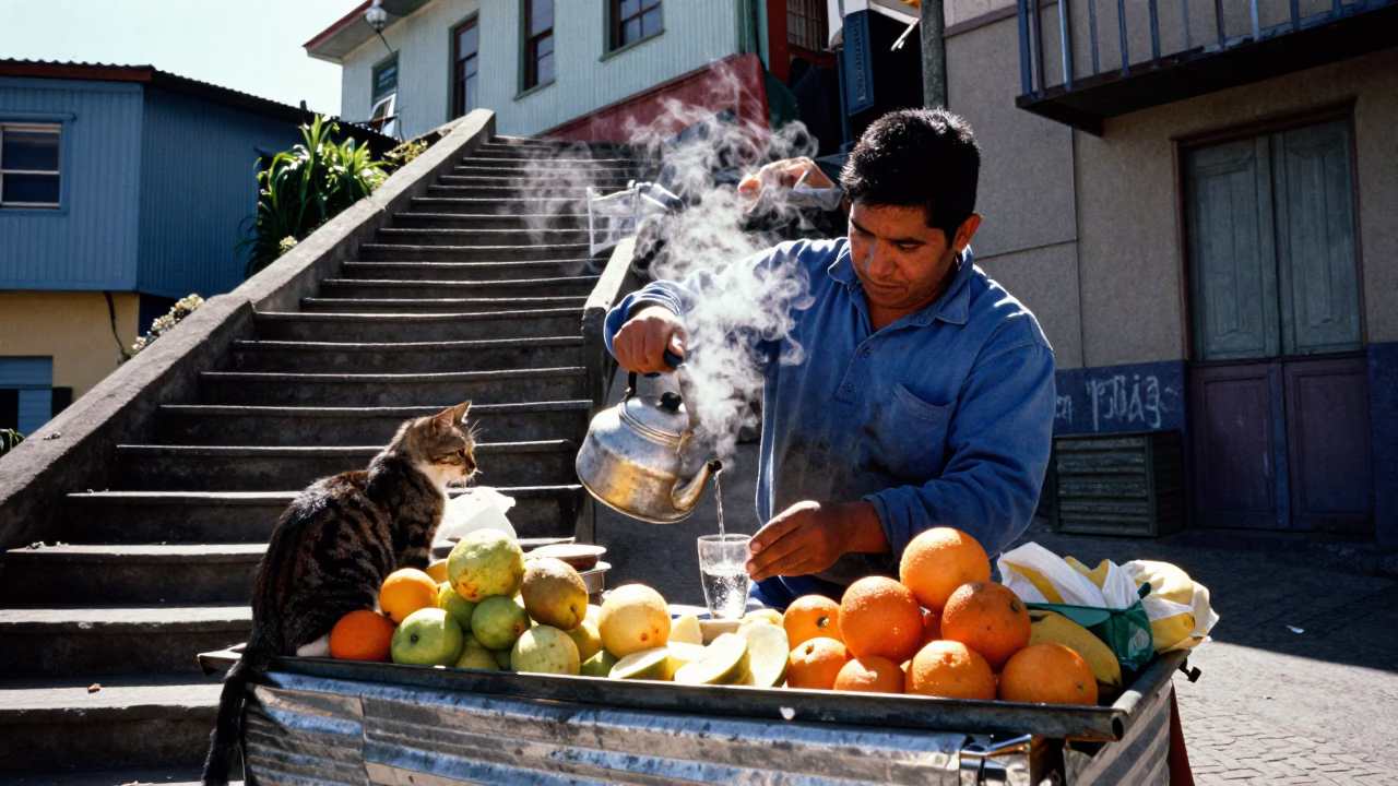 Fruit at Afternoon Light in Valparaiso in in Valparaiso, Chile