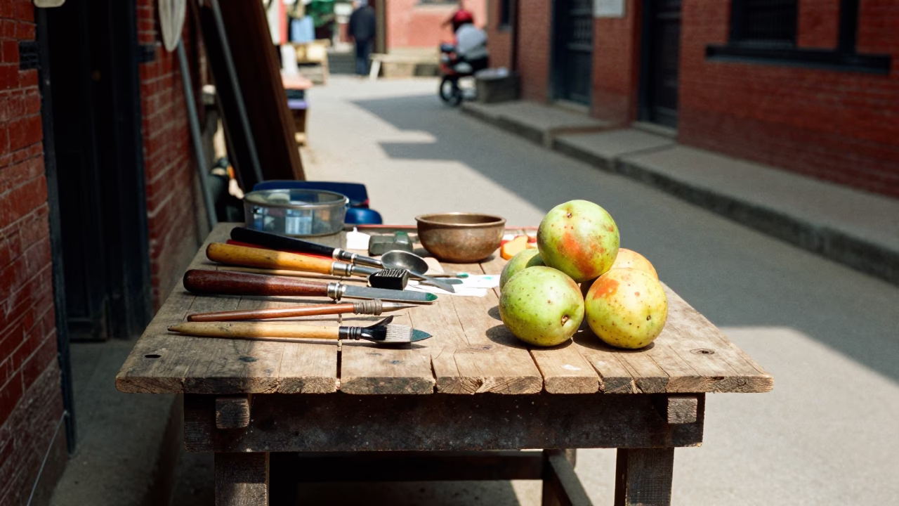Fruit at Flat Noon Light in Kathmandu in in Kathmandu, Nepal