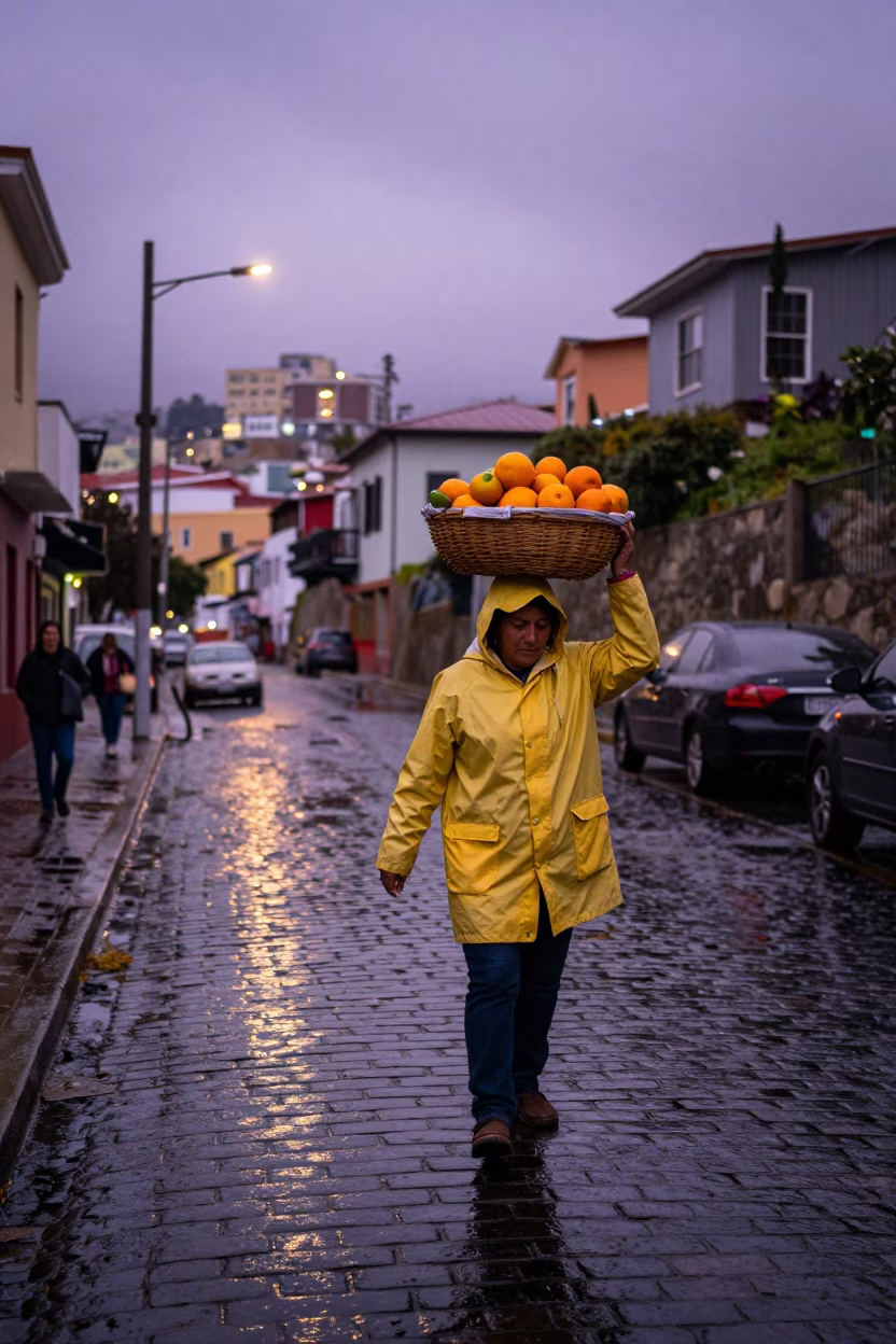Fruit Basket in Valparaiso in in Valparaiso, Chile