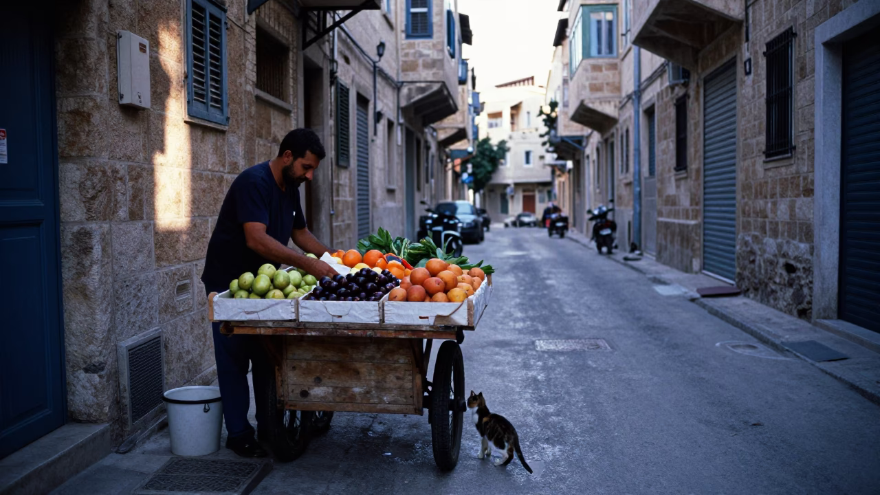 Fruit Cart in Beirut in in Beirut, Lebanon