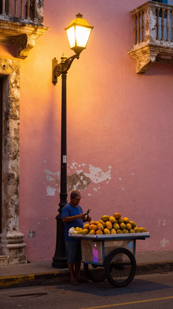 Fruit Cart in Cartagena in in Cartagena, Colombia