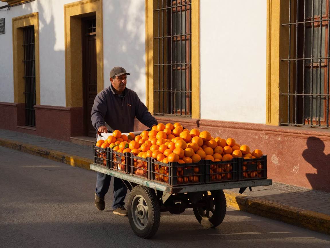 Fruit Cart in Seville in in Seville, Spain
