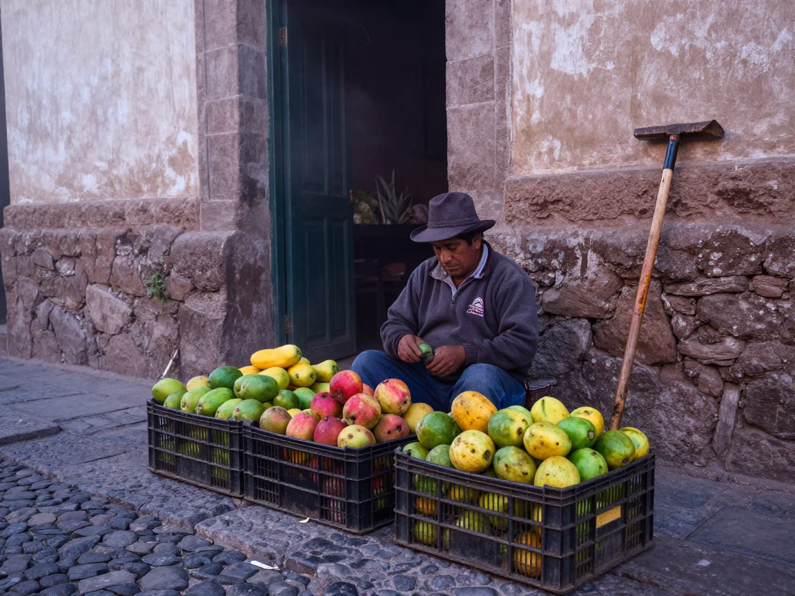 Fruit Crates in Cusco in in Cusco, Peru