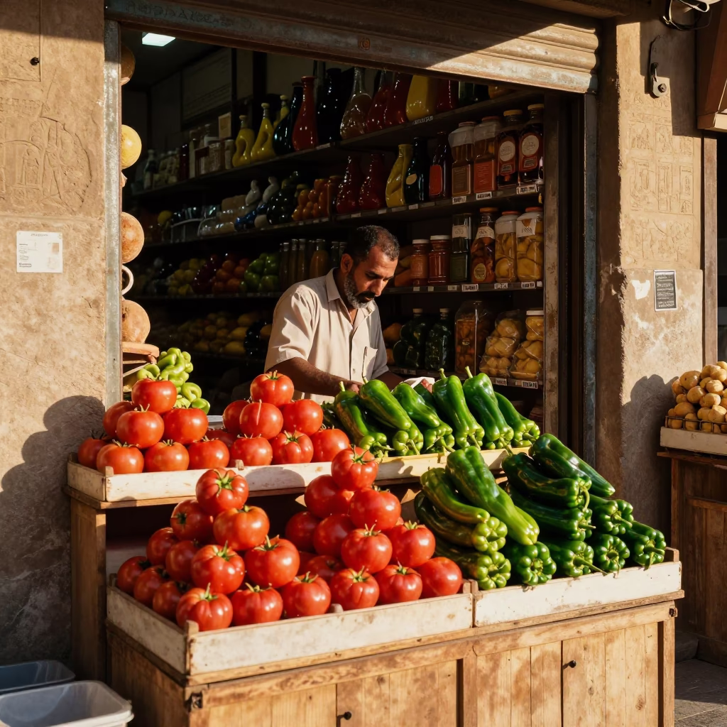 Fruit Display in Luxor in in Luxor, Egypt