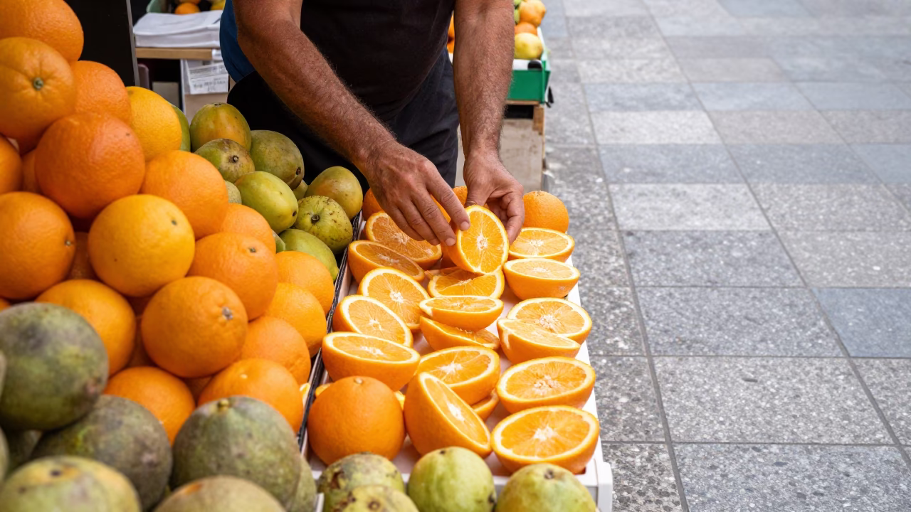 Fruit Display in Valencia in in Valencia, Spain