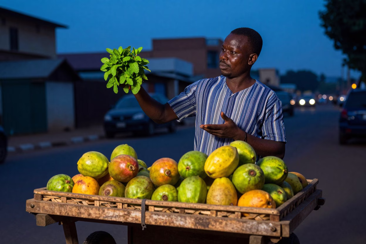 Fruit in Accra at Blue Hour in in Accra, Ghana