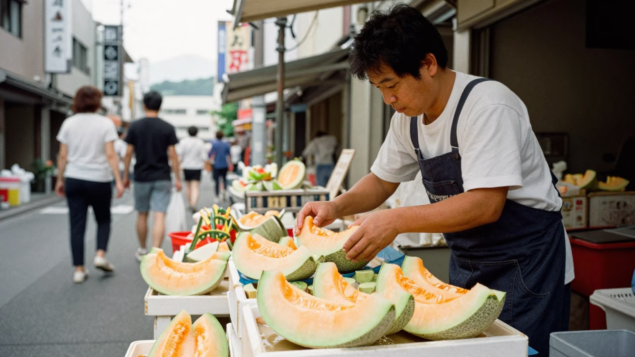 Fruit Slices in Fukuoka at Midday Light in in Fukuoka, Japan