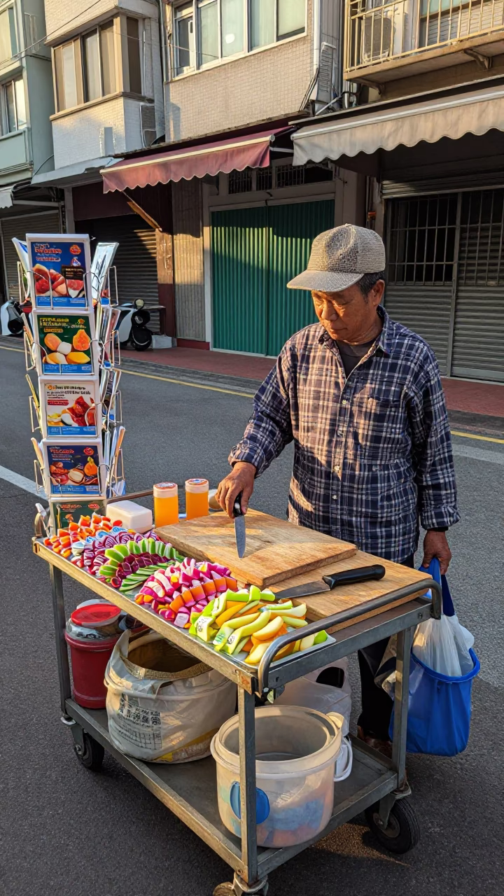 Fruit Snacks at Clear Late-afternoon Light in Kaohsiung in in Kaohsiung, Taiwan