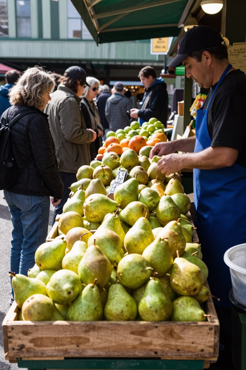 Fruit Stall in Seattle at Midday Light in in Seattle, Washington, United States