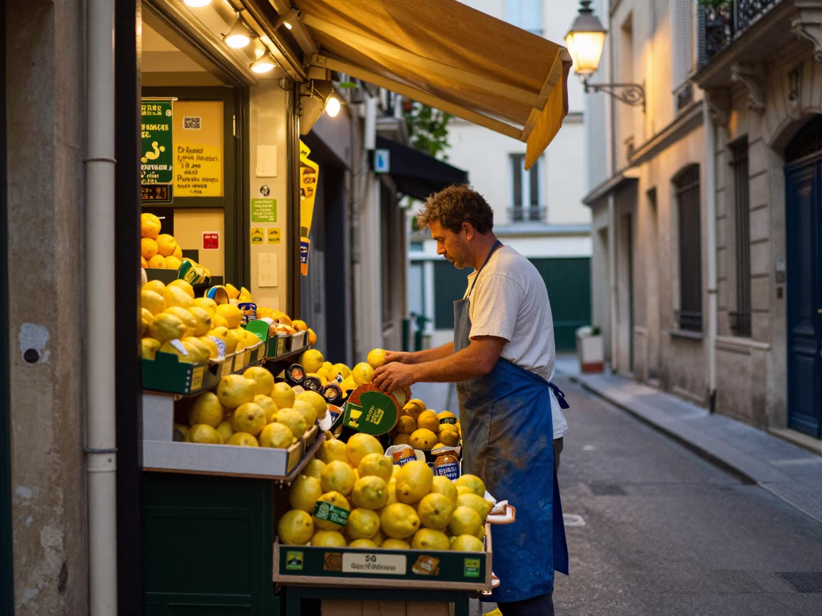 Fruit Stand in Paris in in Paris, France