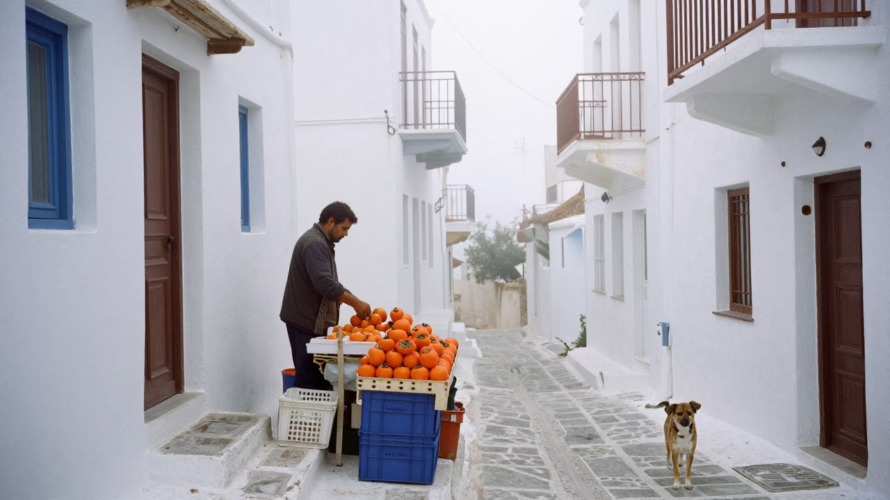 Fruit Vendor in Athens in in Athens, Greece