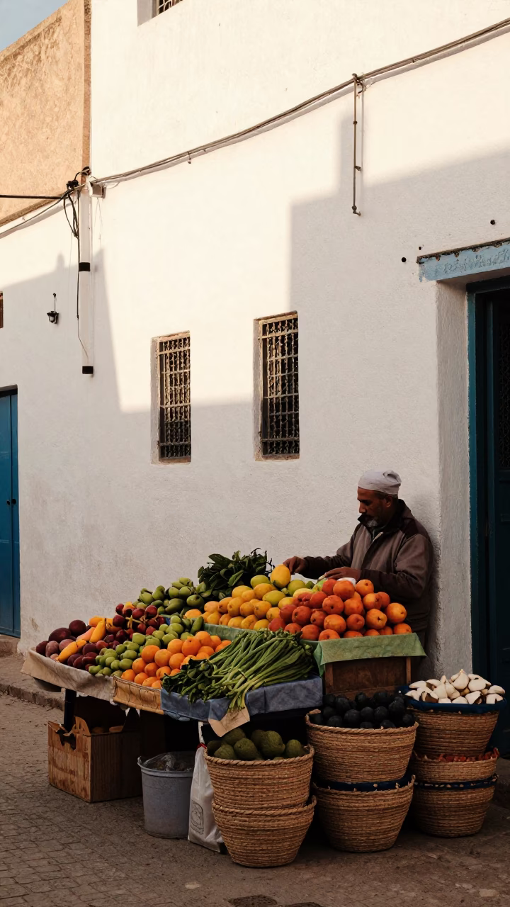 Fruit Vendor in Essaouira in in Essaouira, Morocco