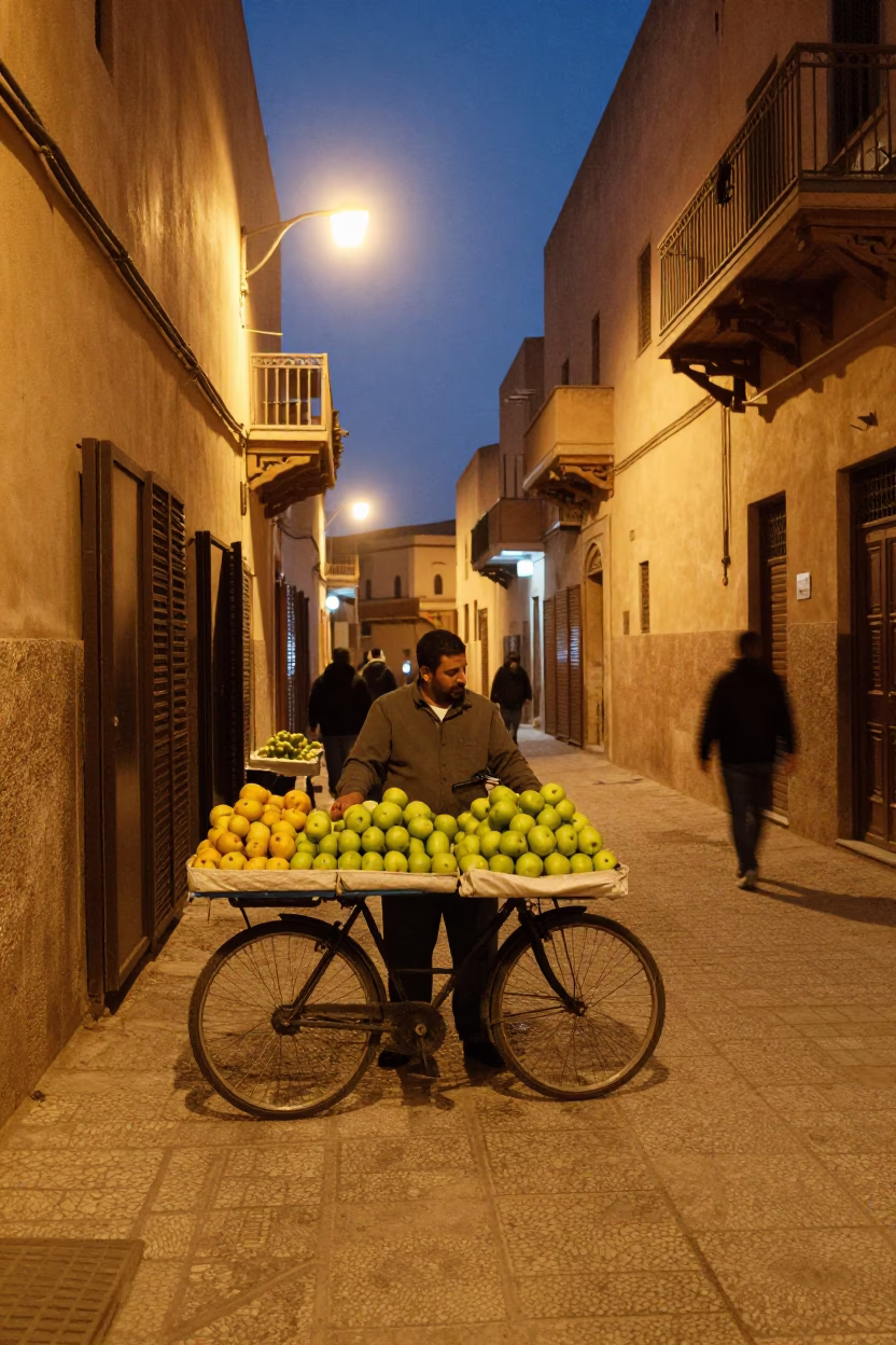 Fruit Vendor in Fez in in Fez, Morocco