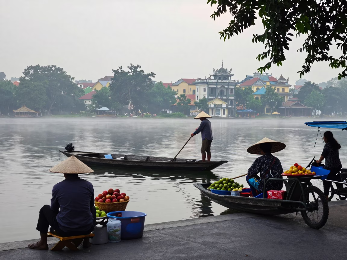 Fruit Vendor in Hanoi in in Hanoi, Vietnam