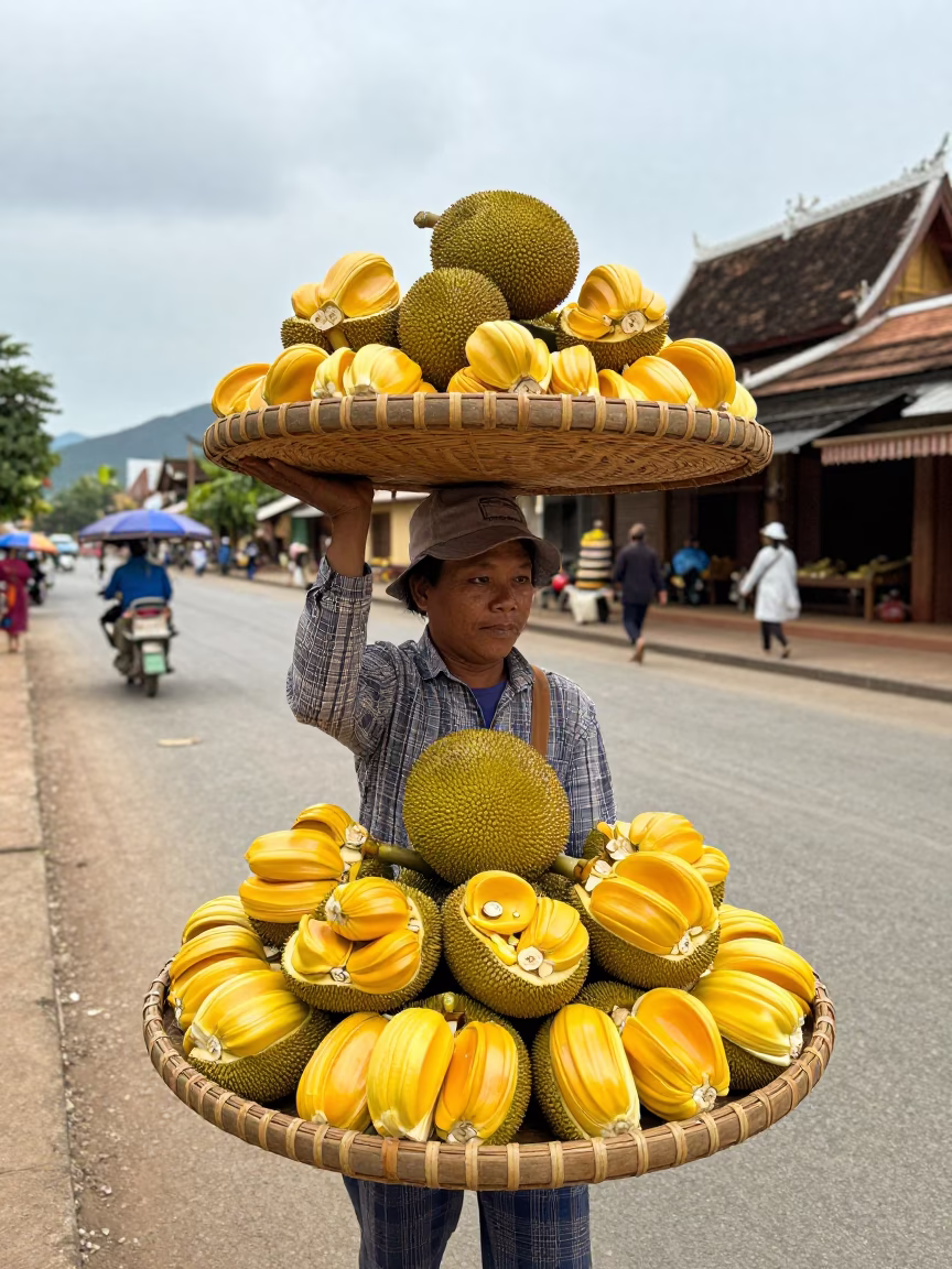 Fruit Vendor in Luang Prabang in in Luang Prabang, Laos