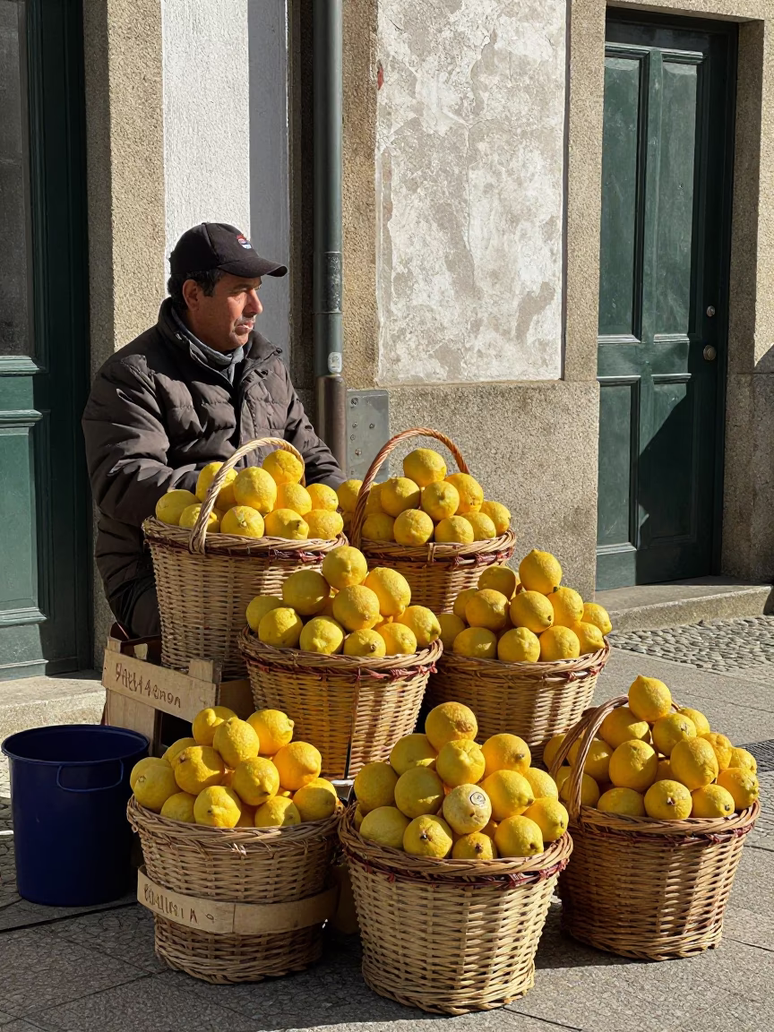 Fruit Vendor in Porto in in Porto, Portugal