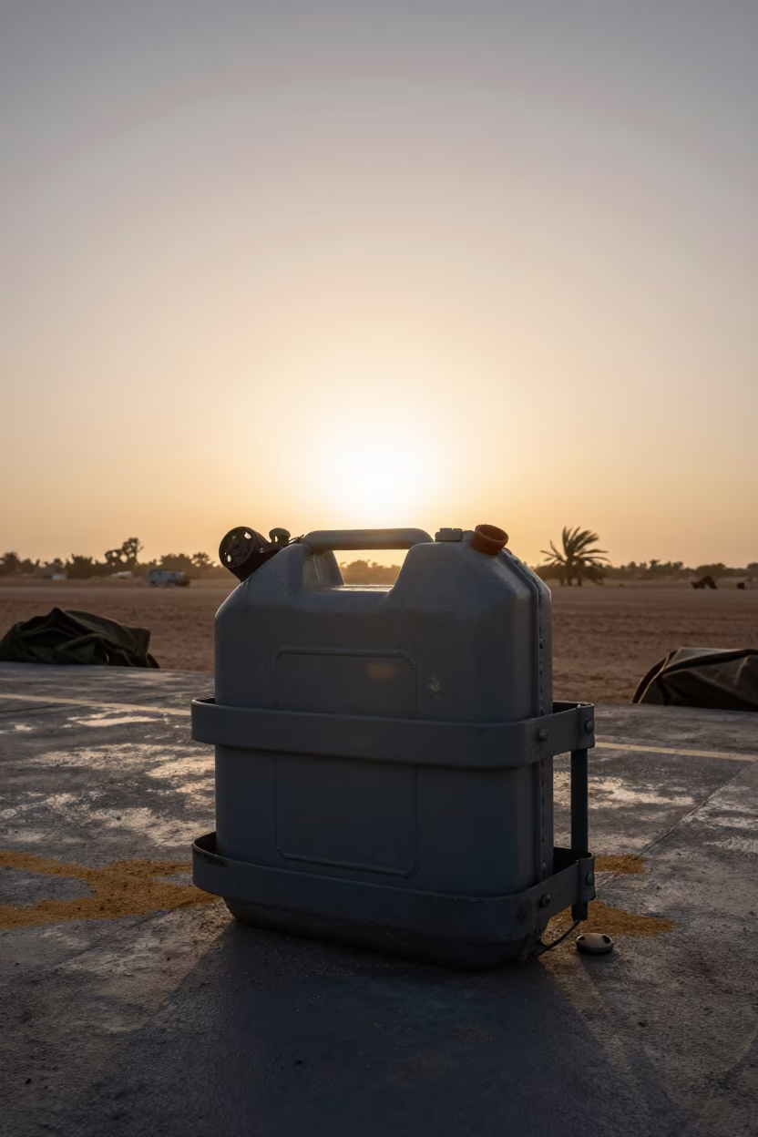 Fuel Sample Jar Caddy on Niger Naval Deck in on a naval deck in rough wind in Niger