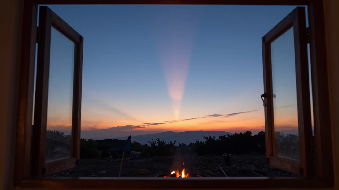 Fujian Zodiacal Light Pyramid After Sunset in beneath thin cloud gaps and stars in Fujian
