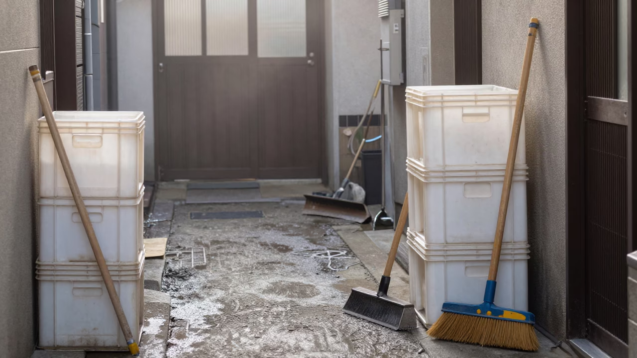 Fukuoka Alleyway at Dawn Light in in Fukuoka, Japan