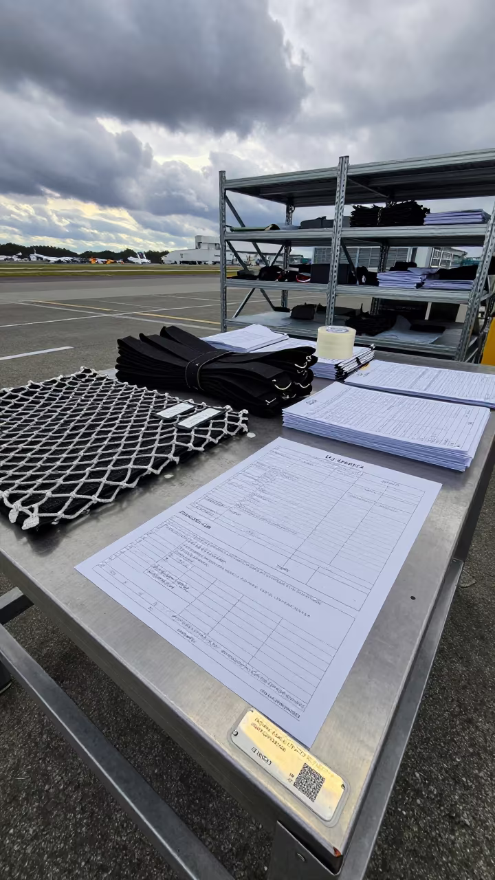 Fukuoka Cargo Build Table Late Afternoon Load Plans in at an airport cargo build area near Fukuoka