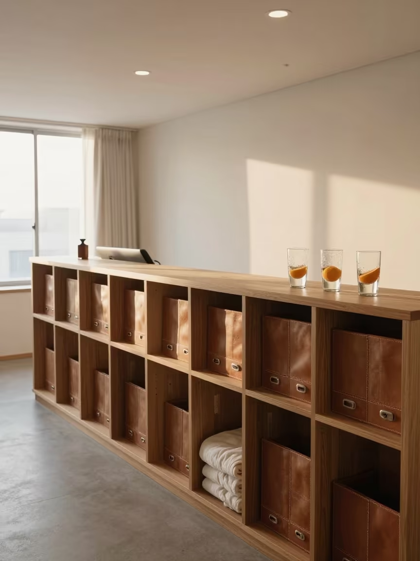 Fukuoka Spa Reception Dawn Light in inside a breakfast room before opening in Fukuoka