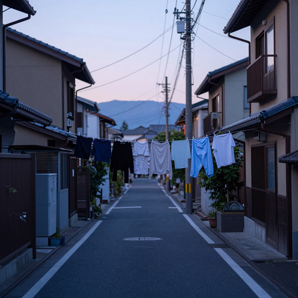 Fukuoka Street Scene at Sunrise Light in in Fukuoka, Japan