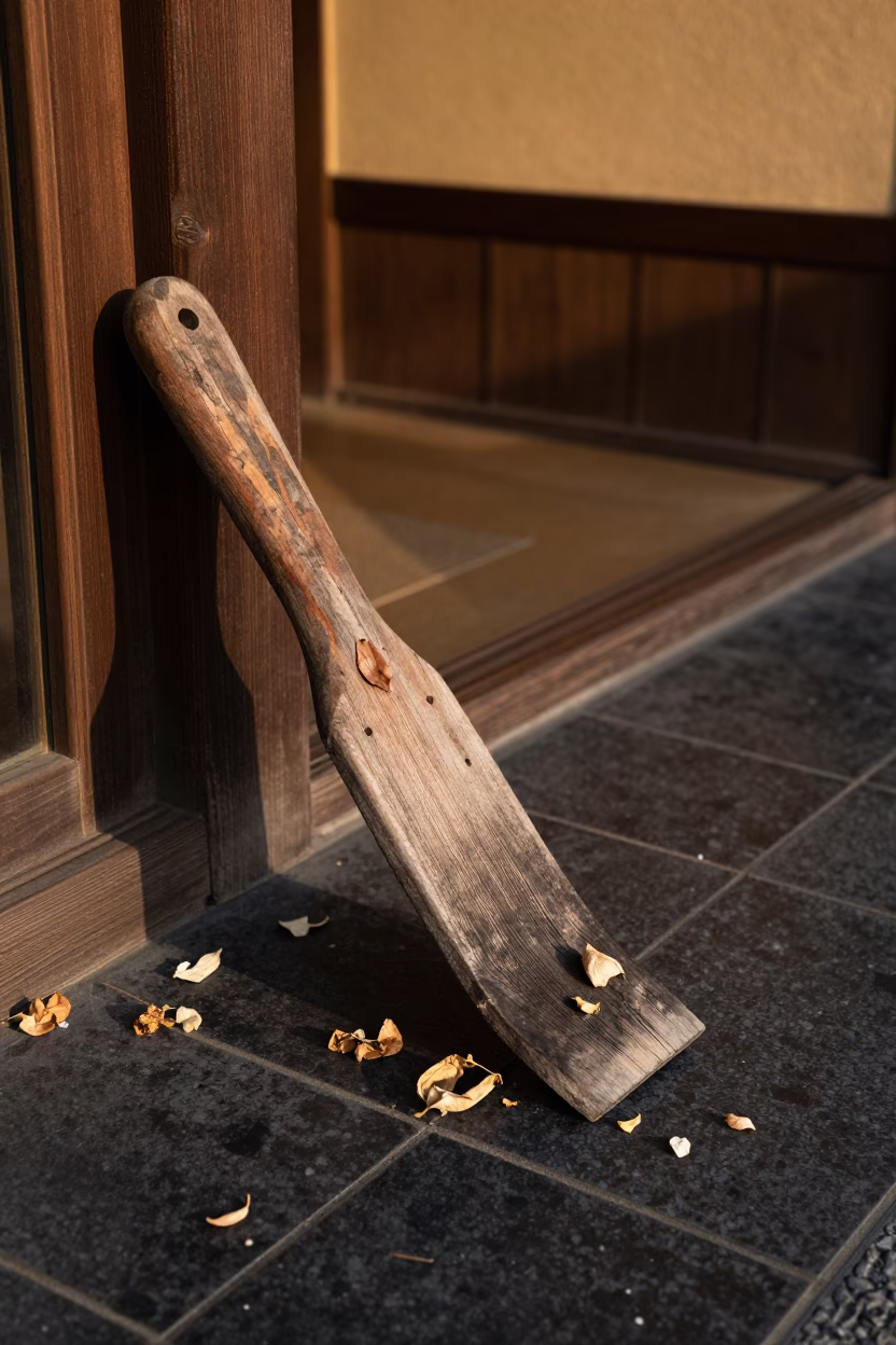 Fukuoka Wooden Boot Scraper in in Fukuoka, Japan