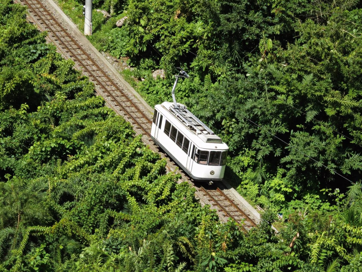 Funicular Ascending Artxanda Hill in Bilbao Spain at Midday in in Bilbao, Spain