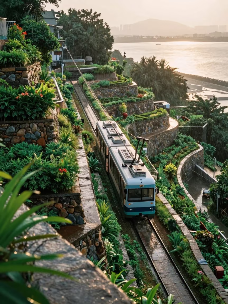 Funicular Climbing Terraced Gardens Nanchang in near Nanchang