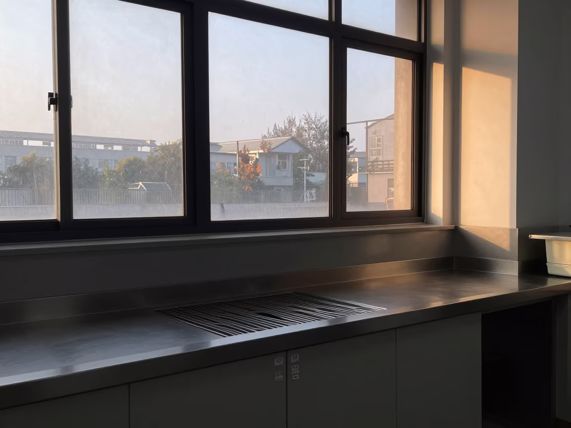 Fuzhou Office Kitchen Dawn with Cable Tray in at an office reception desk near Fuzhou