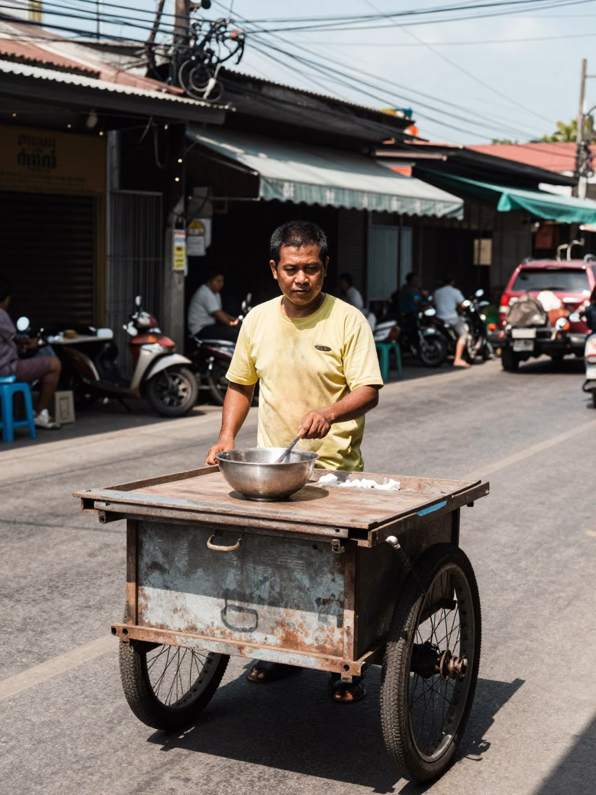 Gai Soup in Phuket at The Flat Glare Of Noon Light in in Phuket, Thailand