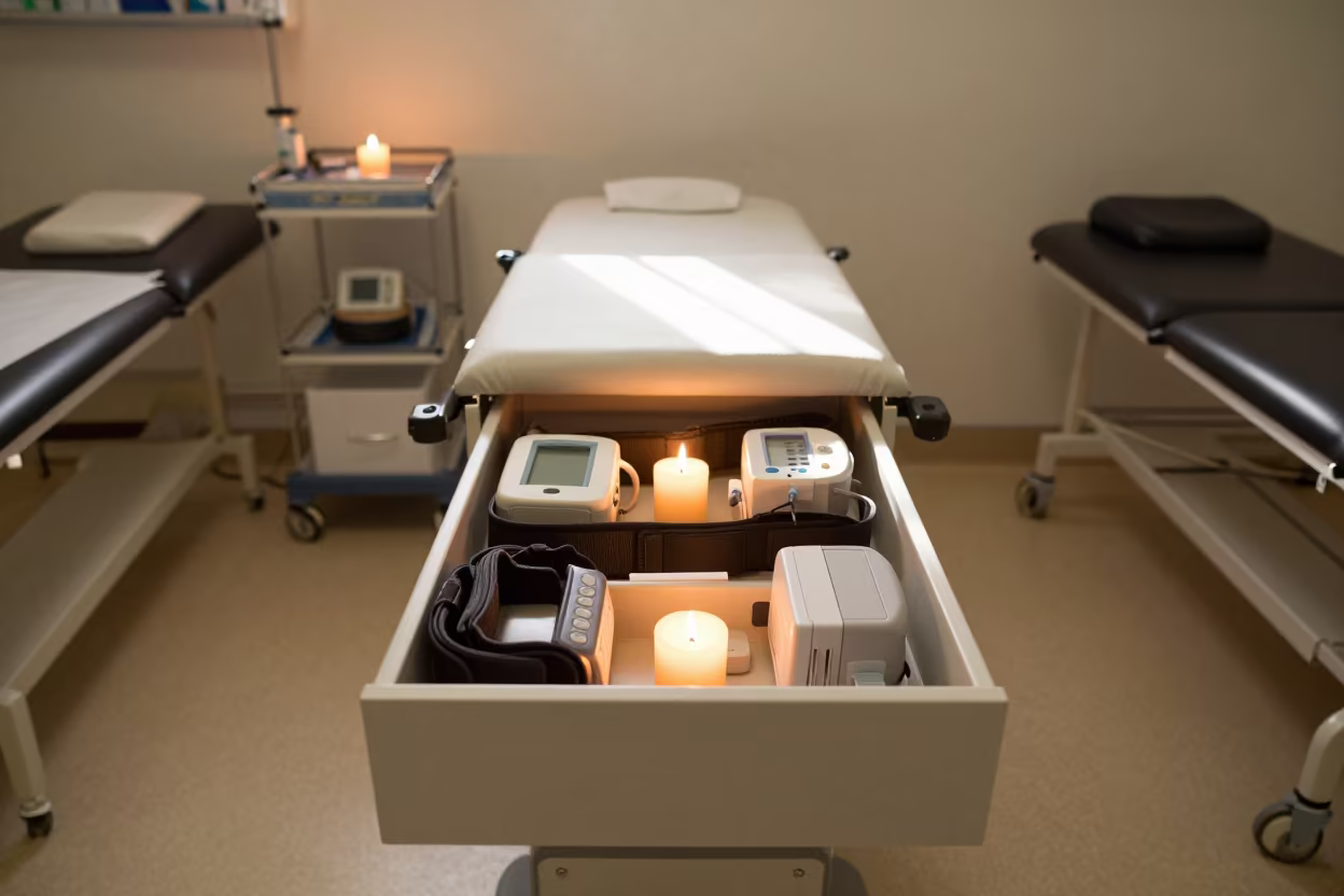 Gait Belt Drawer in Golden Hour Recovery Room in inside a recovery area with treatment stations aligned near Portsmouth