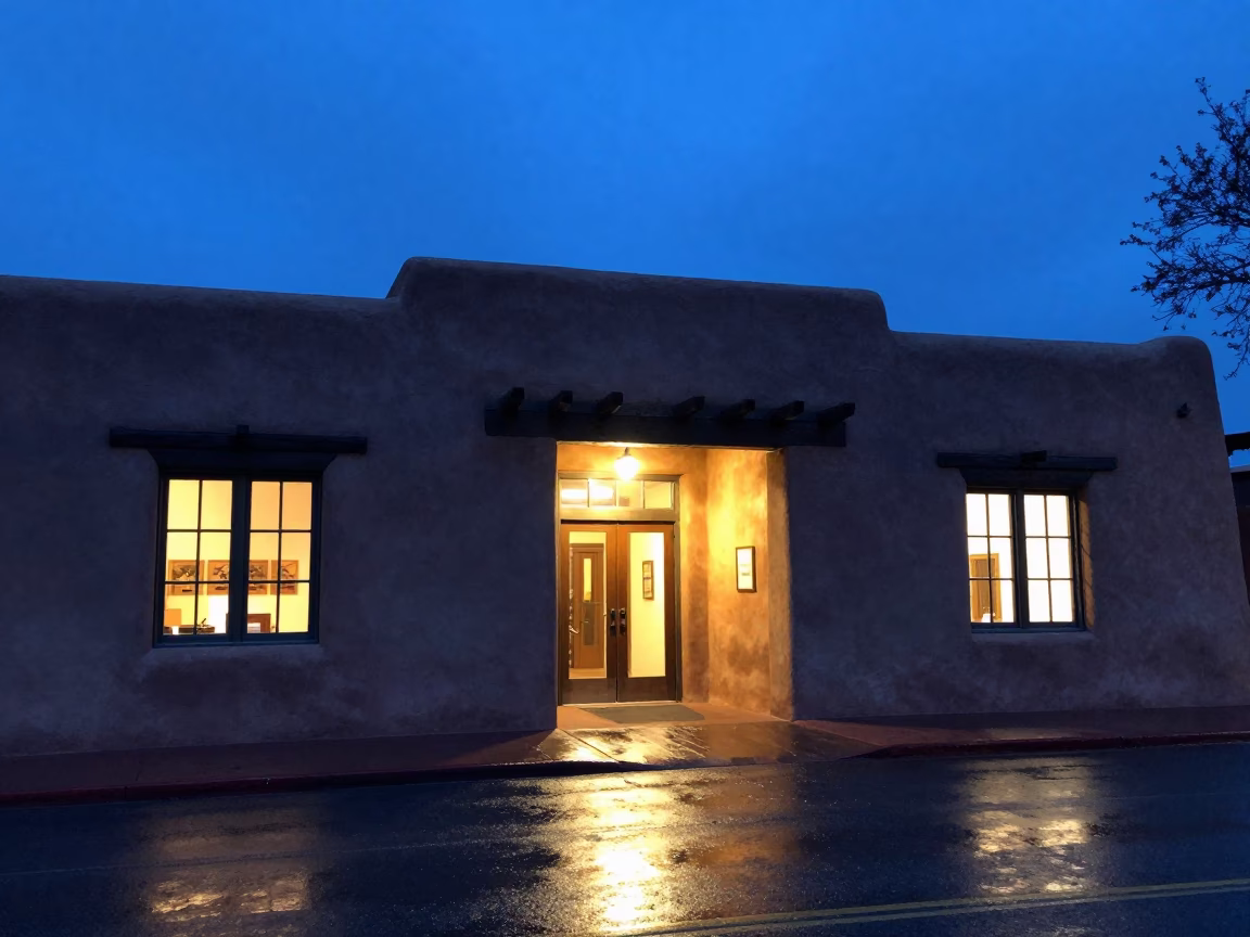 Gallery Entrance in Santa Fe in in Santa Fe, New Mexico, United States