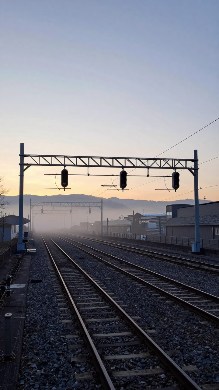 Gantry Mist in Sapporo at Sunrise Light in in Sapporo, Japan