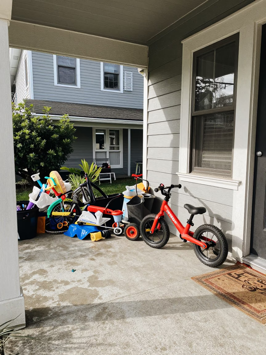 Garden Clutter in Portland in in Portland, Oregon, United States