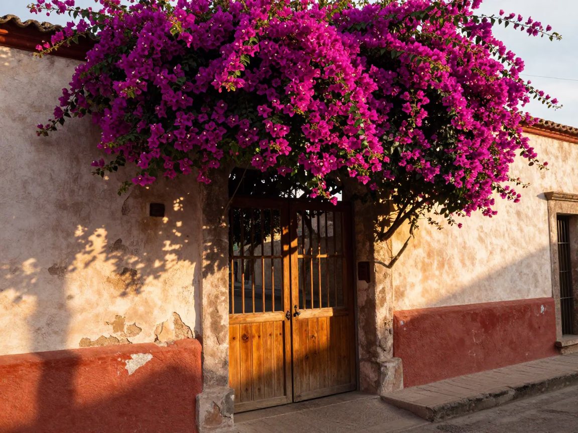 Garden Gate in Oaxaca in in Oaxaca, Mexico